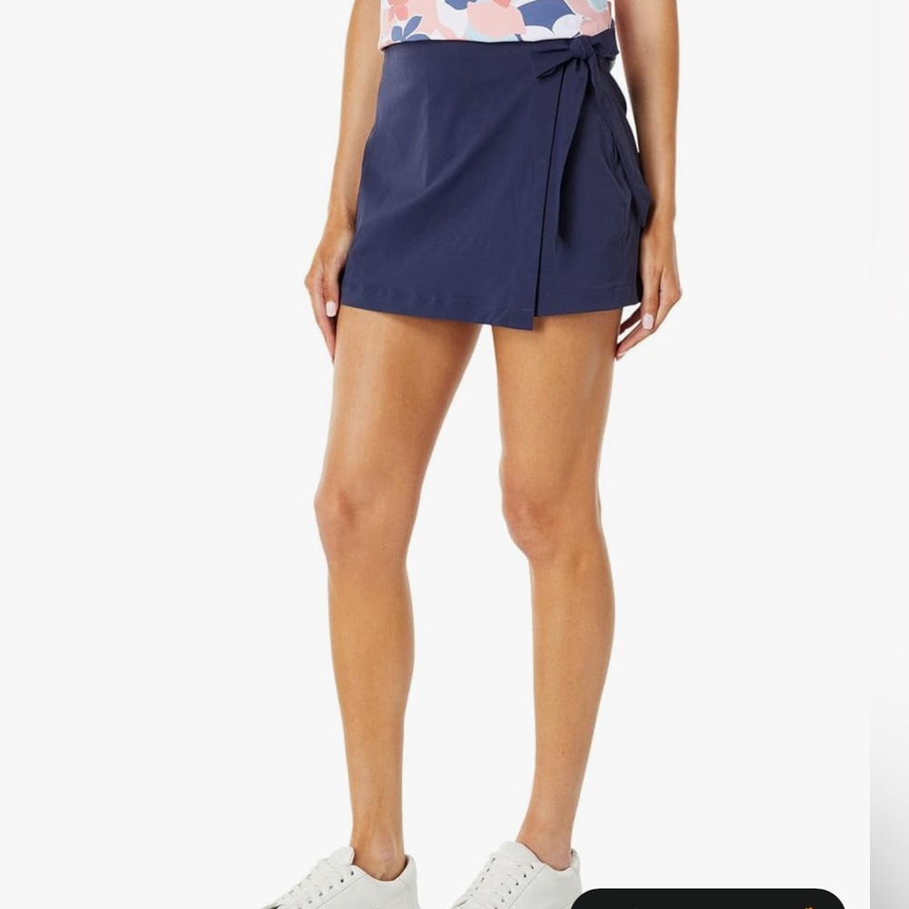 Navy Blue  Women's Wrap Skort Elastic Waist Hidden Side Zipper Medium        NWT
